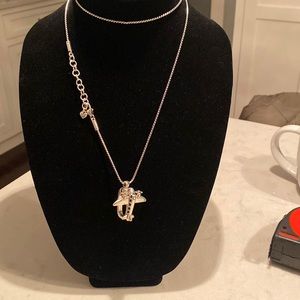 Brighton airplane lanyard silvertone